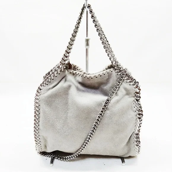 Stella McCartney Gray Chain-Embellished Backpack Stella McCartney Chain-Embellished Gray Shoulder Bag - www  main image 4